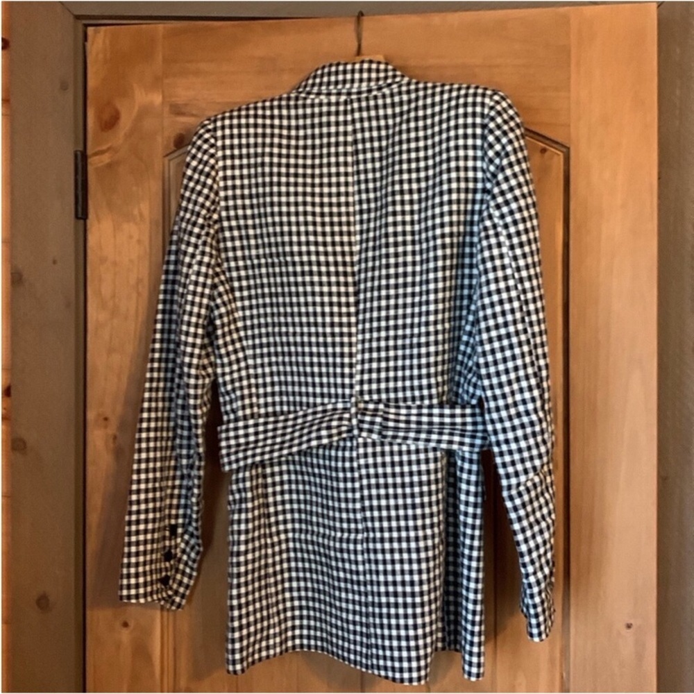 Reformation Rae black checkered / gingham print blazer jacket Size XS - Picture 9 of 15
